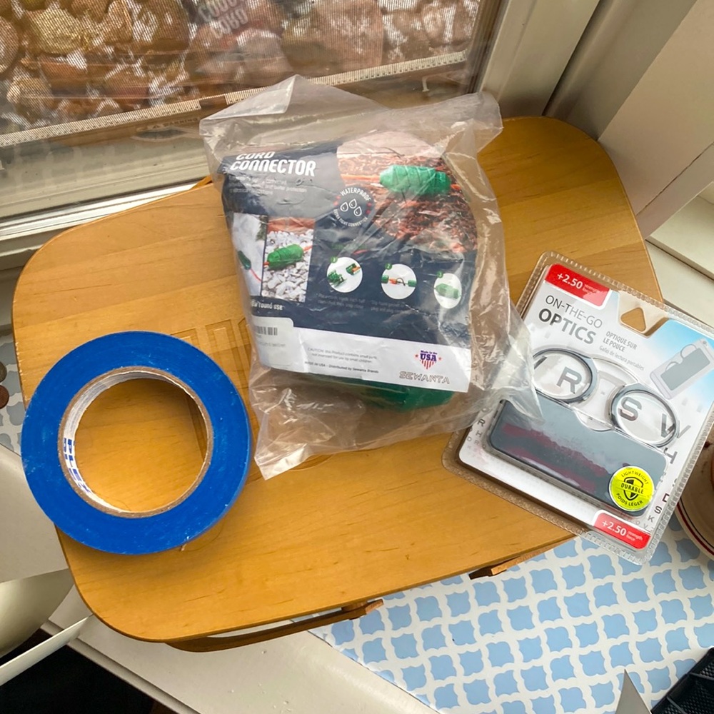 Assortment of household goods - Medium adhesion painters tape, Cord covers
